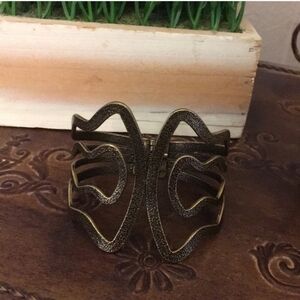 Y2K Bronze Abstract Hinge Cuff Bracelet ~ Boho - Grunge
